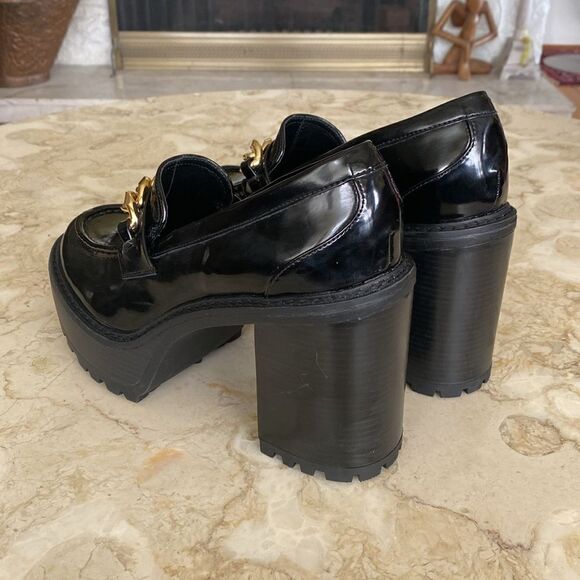 Madden Girl Kelsey-C Chunky Platform Heeled Chain Detail Loafers - Picture 10 of 11